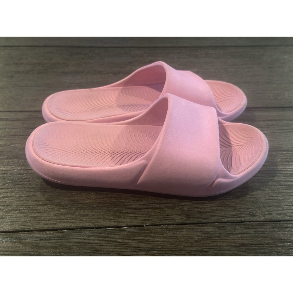 Girls Pink All In Motion Slides Sandals Beach Comfort Vacation Sz 13 Casual